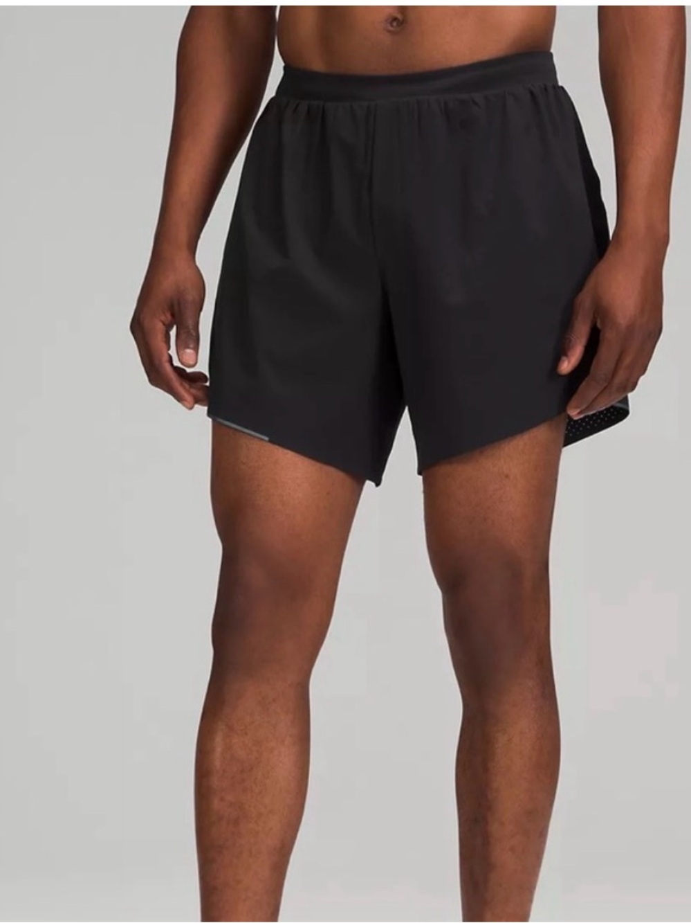 Lululemon Men's Fast and Free Lined
Black Athletic Running Shorts 6"  Size: S